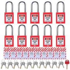 Lockout Tagout Locks, 10pcs Safety Locks Keyed Differently Come with 1pcs Mas...