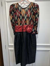 Tessara London Vintage ladies Dress 80s style Dress Size 12 Black 