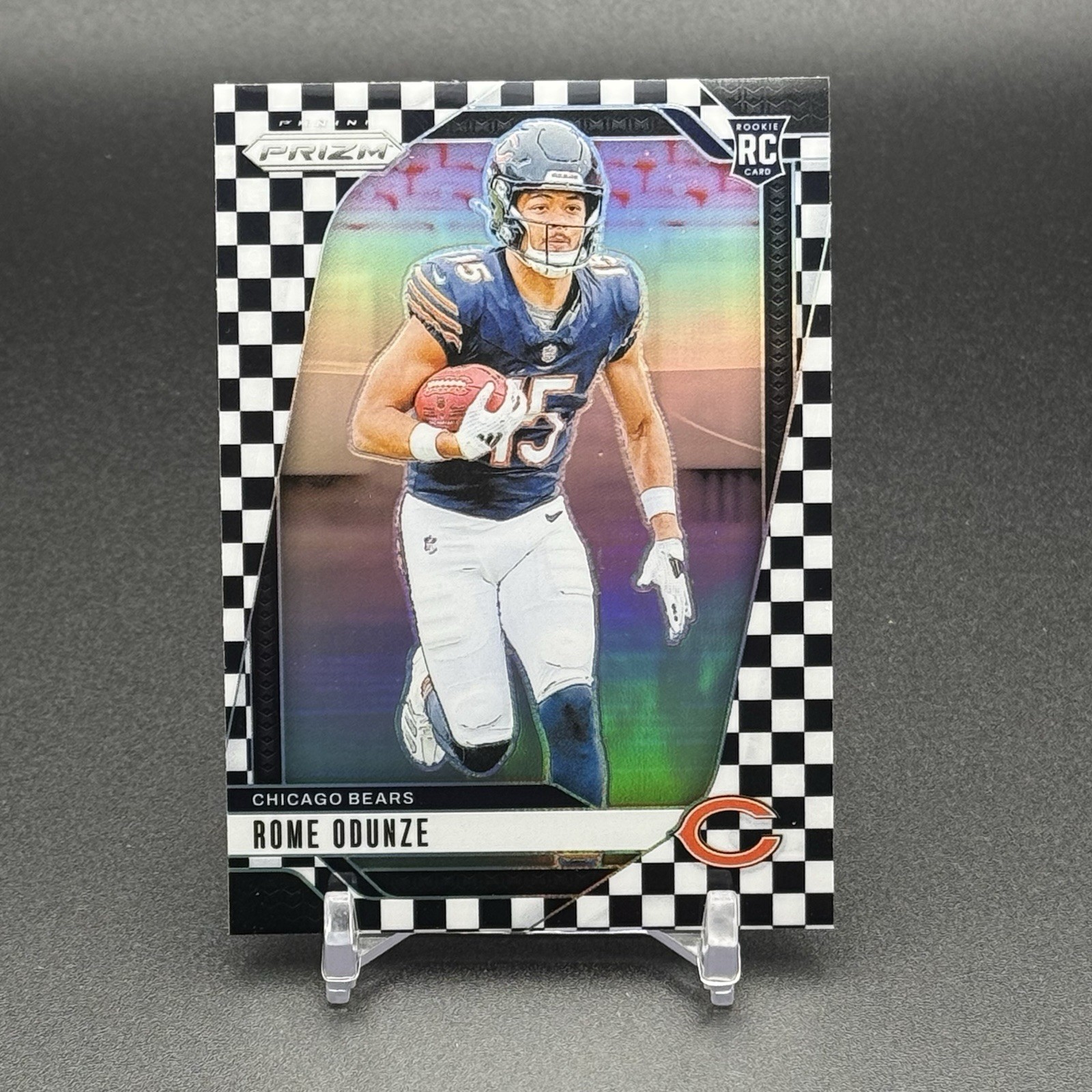 2024 Panini Prizm - Rookies Rome Odunze #385 Black & White Checker Prizm (RC)