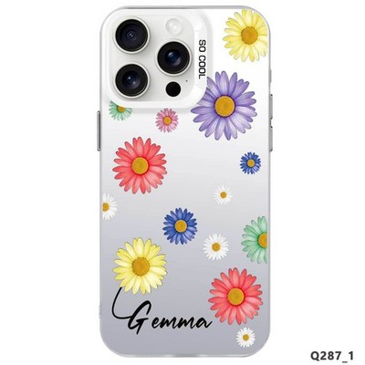 For iPhone 17e 16 Pro 15 14 13 Flower Customized Phone Case IMD Shockproof Cover
