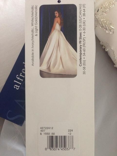 NWT Alfred Angelo Ivory Sash with Jewels Size 3X 896118 SASH-5010 Alfred Angelo Wedding Sash Rear Tie Ivory/white Flowers No  main image 4