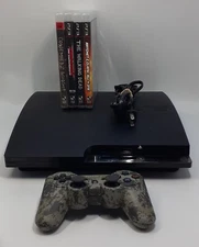 Sony Playstation PS3 Console, Controller, Cord & 4 Games