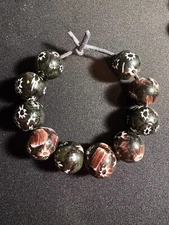 10 Millefiori glass trade beads -(B1004) Handmade Indian Rare 13mm