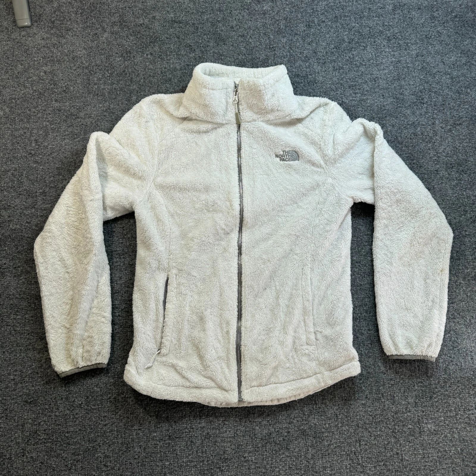 north-face fleece osito full zip gray jacket