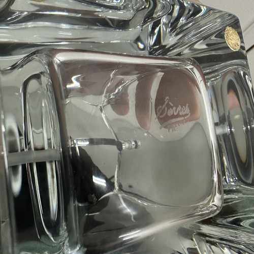 Cristal Sevres Ice Bucket Signed France Mid Century Modern Crystal Bar Handle - Picture 11 of 11