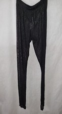 Gorgeous Black Semi-transparent Floral Detailed Leggings Size XS