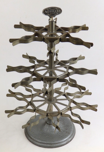 Vintage Mid Century Office 3 Tier Achilles Desk Metal Stamp Pad Holder Tree Rack - Picture 2 of 9
