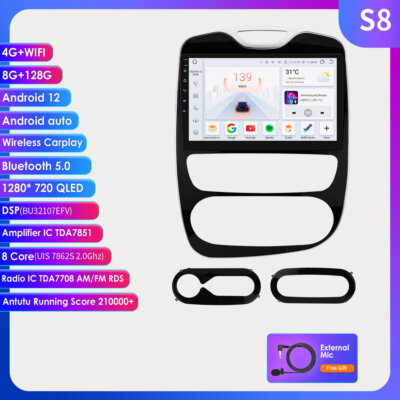 8+128GB Android 13 Carplay Für Renault Clio 4 2017-2019 10''Autoradio Navi GPS BT