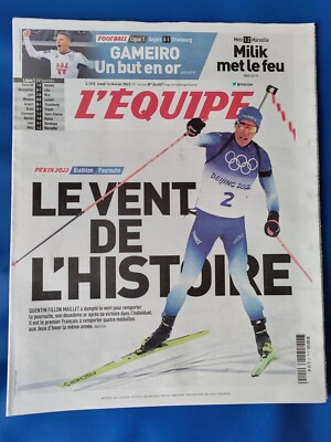 QUENTIN FILLON-MAILLET/ZEITUNG L'EQUIPE 14. FEBRUAR 2022 ''DER WIND DER GESCHICHTE''
