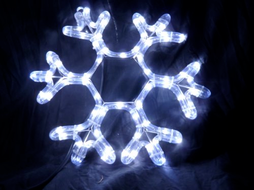 Christmas Concepts® 39cm (15"") Rope Light Snowflake + White Twinkling Bulbs Safe