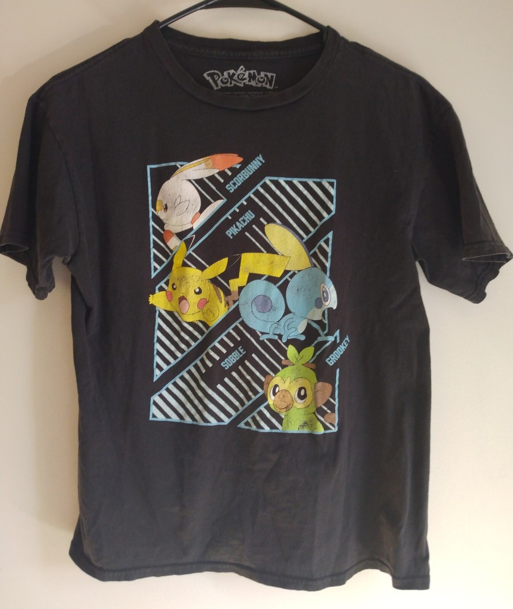 Boys Youth Large Retro Style Pokemon Pikachu Shirt Short