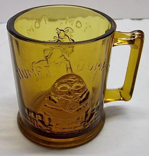 Nursery Rhyme Humpty Dumpty & Tom, Tom the Piper's Son Child's  Amber Glass Cup