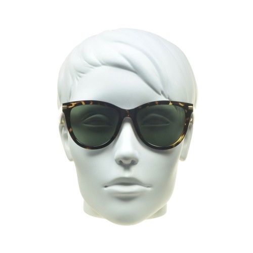 Cat Eye Fashion Sunglasses Black Tortoise Gold Accent Horn Rim Round Glasses - Picture 13 of 13