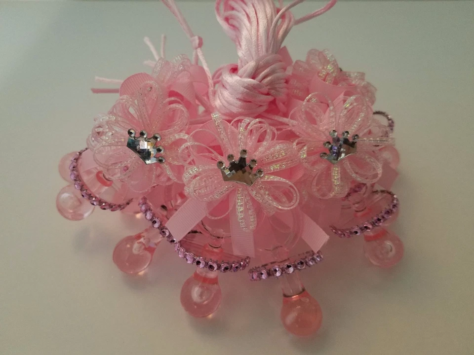 12 Princess Pacifier Necklace Baby Shower Favor Prize Game Its a Girl Decoration - Image 3 of 4