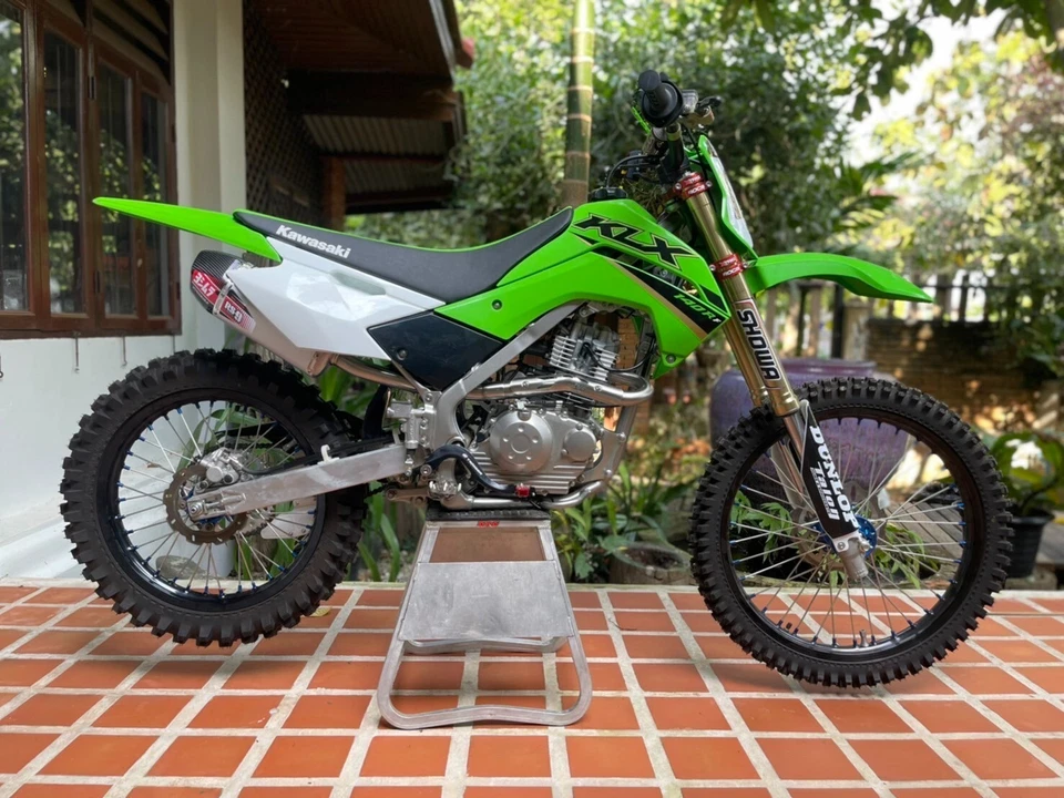 SET FULL SYSTEM EXHAUST MUFFLER PIPE CARBON RS9 KAWASAKI KLX140 KLX140L R 140RF - Изображение 2 из 4