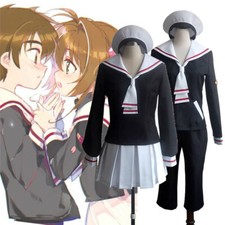 Card Captor Sakura Li Syaoran Cosplay Costume School Sailor Uniform With Hat New