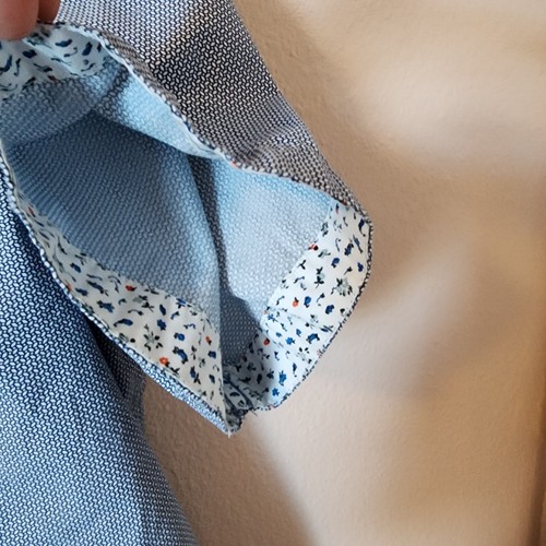 Ricky Singh Casual Slim Fit Shirt XL Cactus Man 100% Cotton Blue With Pattern - Picture 4 of 7