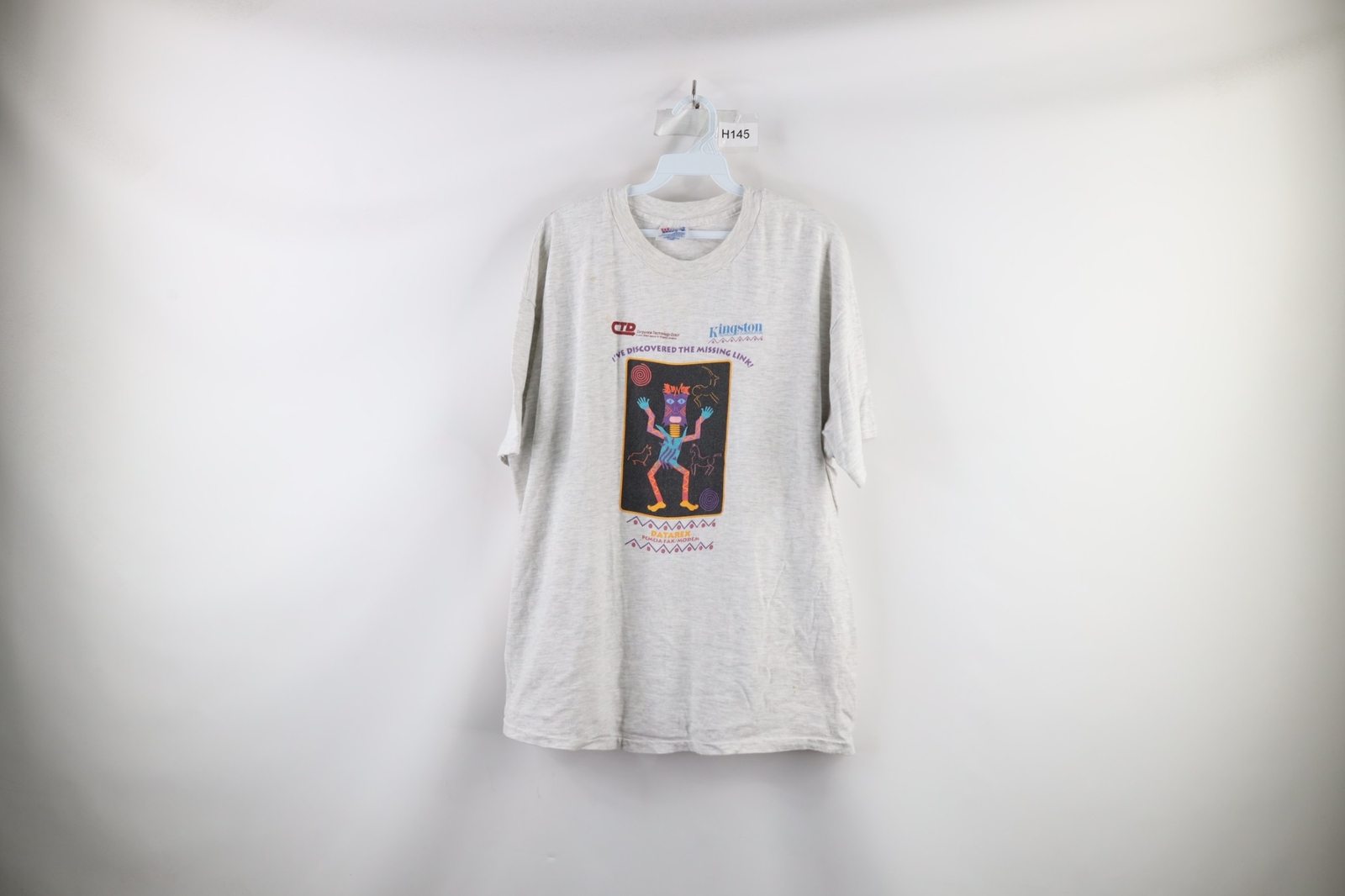 ALTRA T shirt vintage anni 90 streetwear uomo XL Spell Out Datarex modem fax computer USA