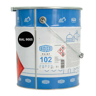 Solid Paint 102 Einkomponentiger Industrielack mit Korrosionsschutz 5 L Schwarz