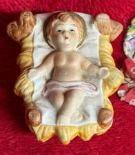 Baby Jesus in Manger Bed Figurine Nativity Piece for Christmas