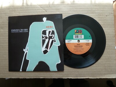 DAVID CROSBY FEAT PHIL COLLINS (GENESIS) - HERO / COVERAGE - 7'' P/S SINGLE 