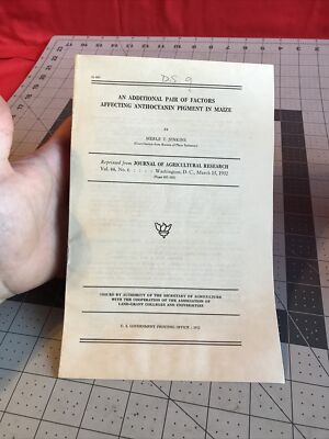 Vintage 1932 Factors Affecting Anthocyanin Pigment In Maize Booklet Very Rare!!!