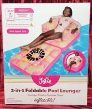 NEW Justice 2in1 Foldable Pool Lounger Lounger Float Poolside Chair Pink pool