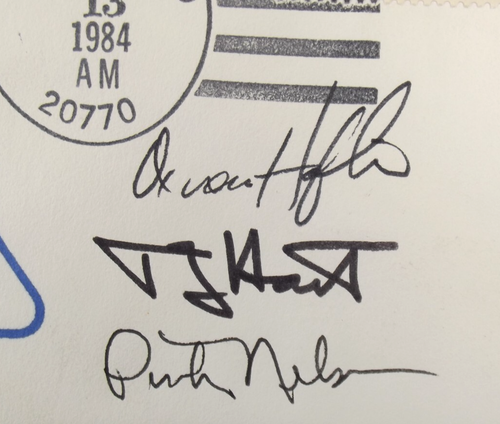 STS 41- C Shuttle Mission 1984 Complete Crew Signed Scobee, Crippen, Hart 'Rare' - Picture 4 of 9