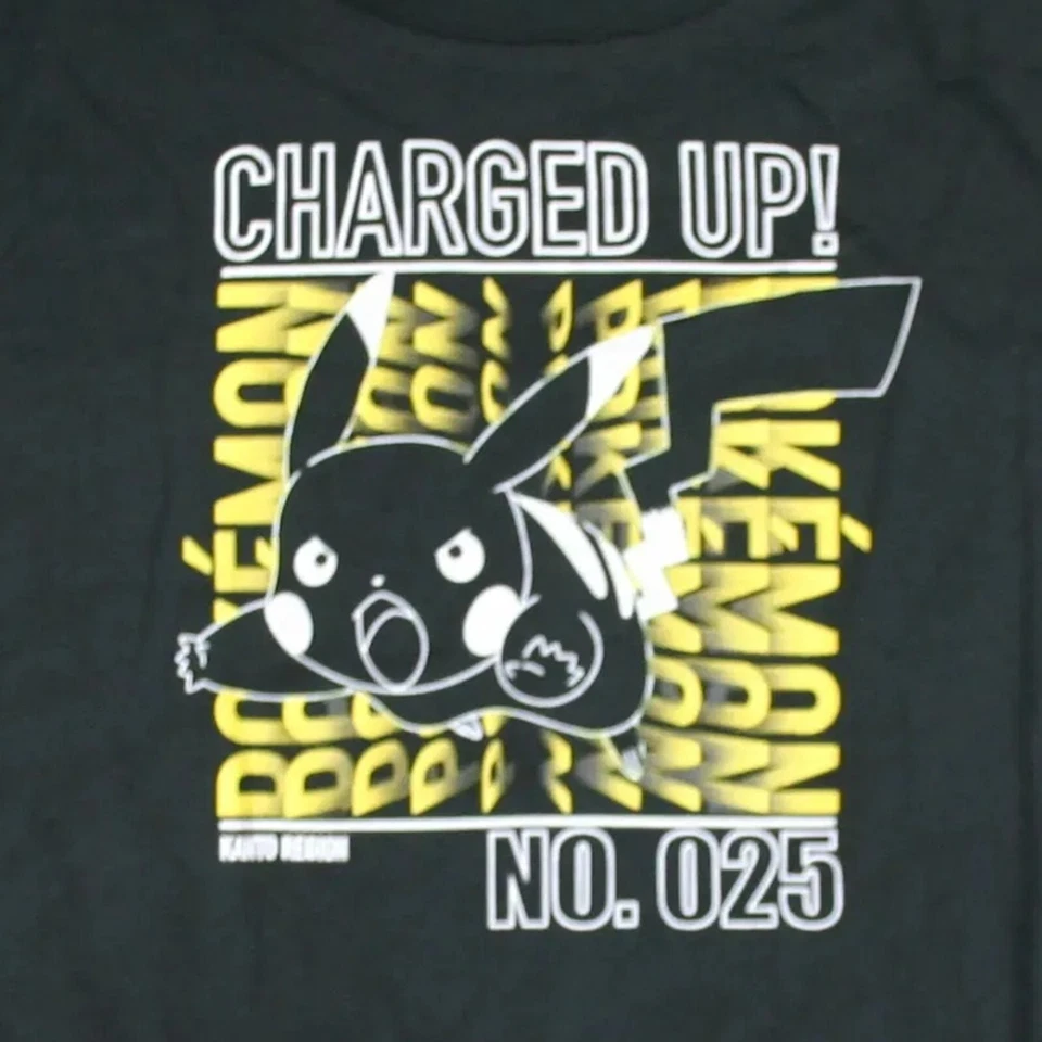 Pokemon Pikachu Charged Up! No. 025 Kanto Region Boy's Long Sleeve T-Shirt - NWT - Image 3 of 4