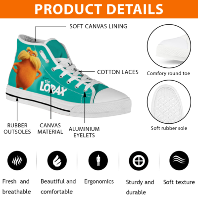 The Lorax Canvas High Top, Dr. Seuss The Lorax Printed HighTop