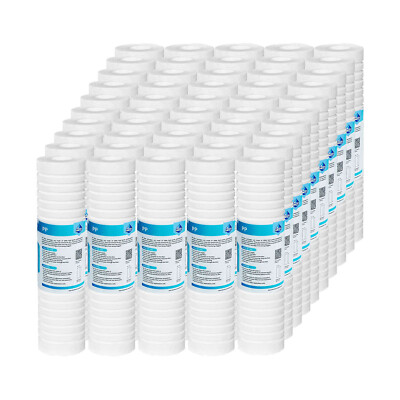 50Pack 0.5/1/5 Micron 10x2.5'' Grooved Sediment Water Filter Replacement Purifier