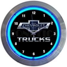 Chevrolet Chevy Trucks neon clock sign 100th Anniversary UL  Garage lamp light