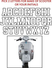 2 x personalised outlined only letters scooter flyscreen vespa lambretta 100mm