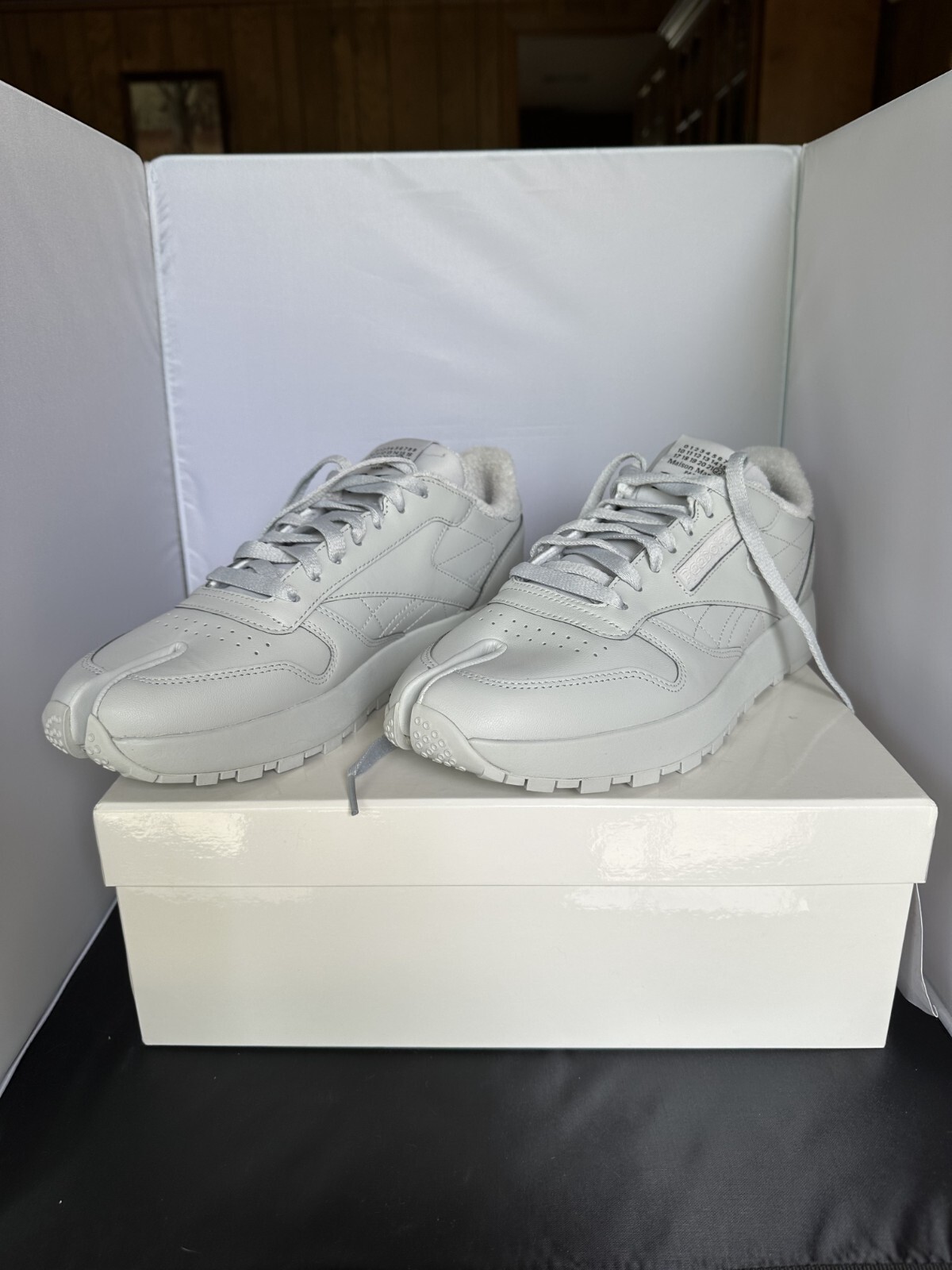 Size 10 Reebok x Maison Margiela Project 0 CL Tabi Gray Leather New With Box image 2