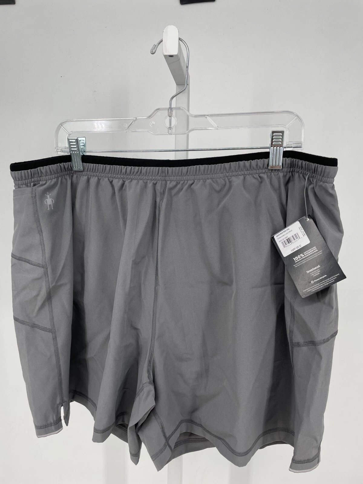 SmartWool Mens MerinoSport Lined 5 Shorts 2XL Gray Stretch Hiking Trail Trekking