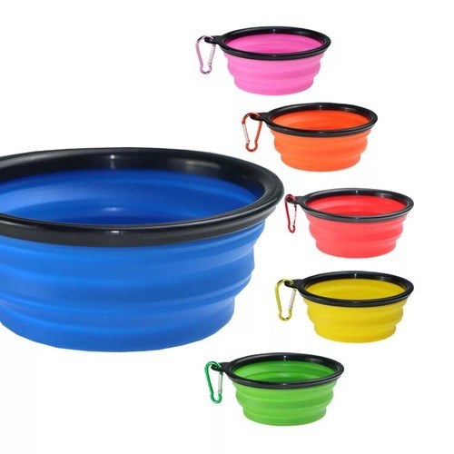 Collapsible Dog Bowl Folding Travel Pet Food Feeder Water Portable Dish 350ml - Picture 4 of 11