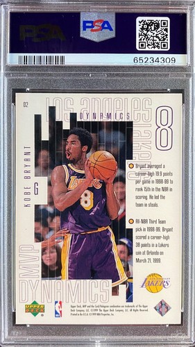 1999 Upper Deck DYNAMICS #D2 Kobe Bryant Mint PSA 9 - 第 2/2 張圖片