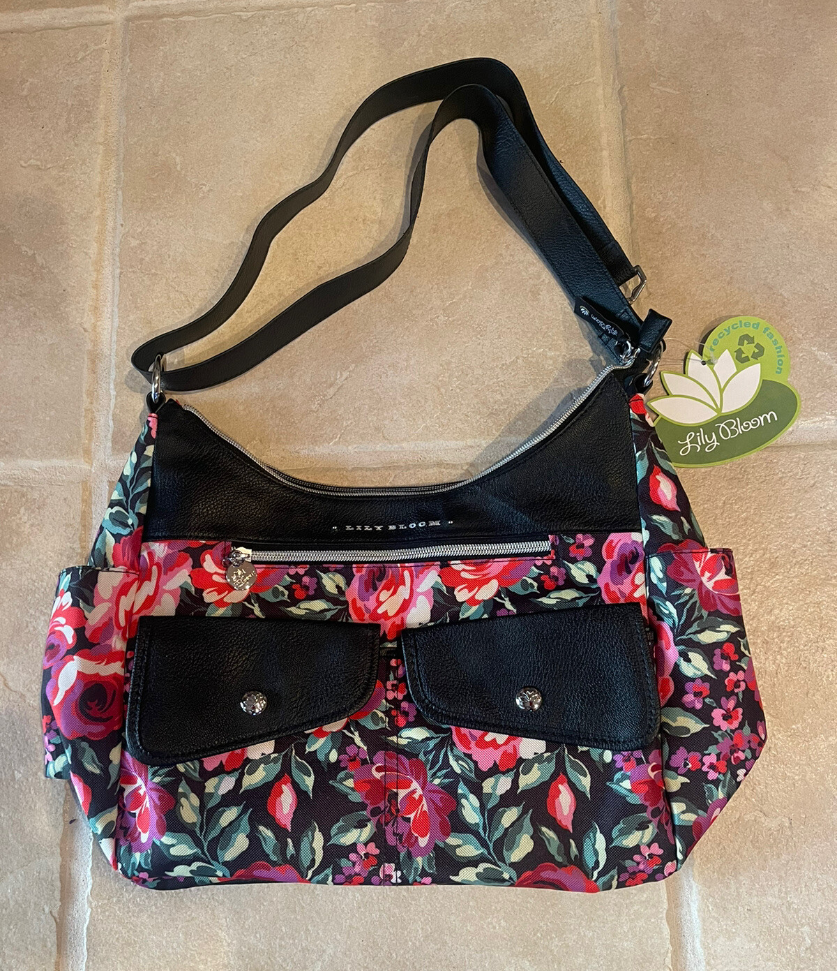 Lily Bloom Shoulder Bag, Floral Design, Recycled Material (New) eBay