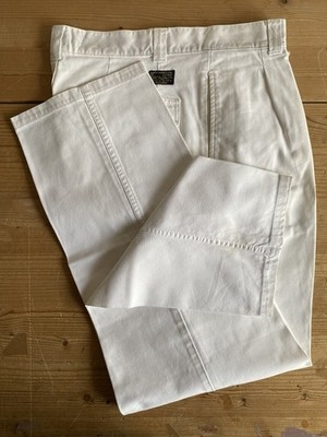 Vintage Valentino Jeans mit Bundfalten, weiß, Gr. 34