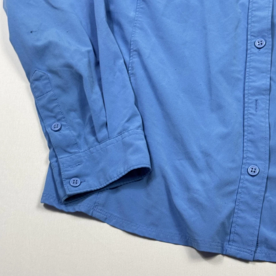 Camisa Columbia Mujer Extra Grande Azul Manga Larga Botón Frontal Pesca Senderismo Foto 3 de 4