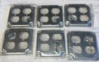 Lot Of 6 UMI 2 Gang Steel Duplex Outlet Covers With Hardware — photo 1