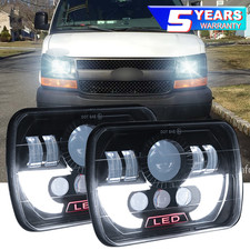 FOR Chevy express Cargo Van 1500 2500 3500 Pair 7x6-5x7 LED Headlight Hi-Lo 2026