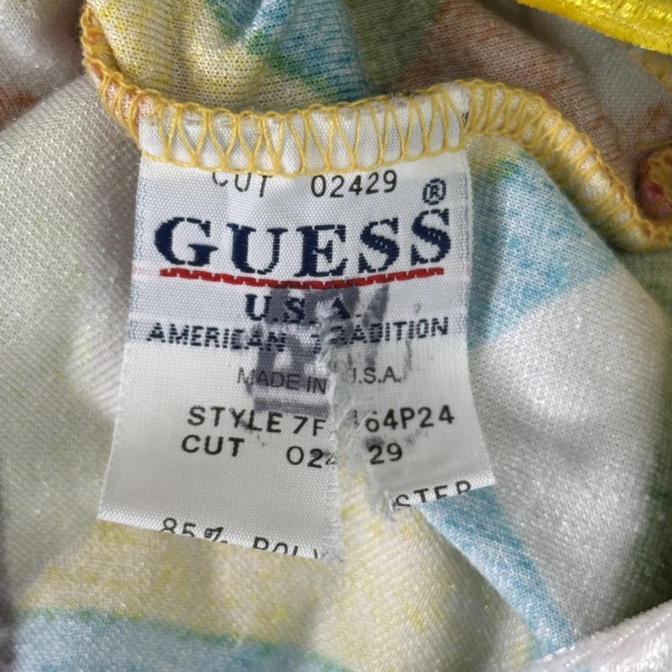 Top vintage Guess para mujer grande Fran Fine Drescher The Nanny terciopelo geométrico años 90 Foto 4 de 4