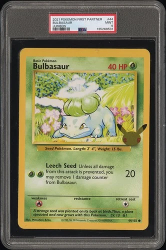 2021 POKEMON FIRST PARTNER JUMBOS #44 BULBASAUR PSA 9