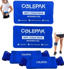 Hot & Cold Ice Packs for Injuries Reusable Gel (4 Pc Set) for Pain Relief, Joint