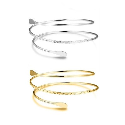 Punk Fashion Coiled Spiral Shape Upper Arm Cuff Open Ended Armlet Bracelets