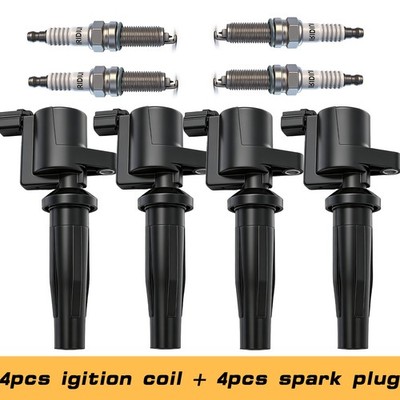 Set of 4 Ignition Coils Spark Plugs For 2004-2011 Ford Focus 2.0L 2.5L FD505