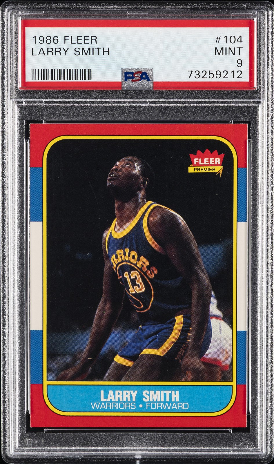 1986 FLEER #104 LARRY SMITH PSA 9