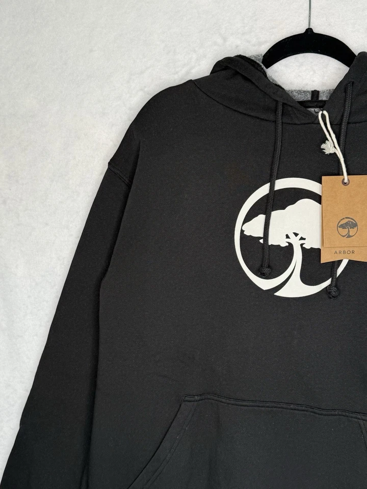 Sudadera con Capucha Arbor Collective Mediana Negra Icono Estampado Gráfico Snowboard Patín NUEVA $70 Foto 2 de 4