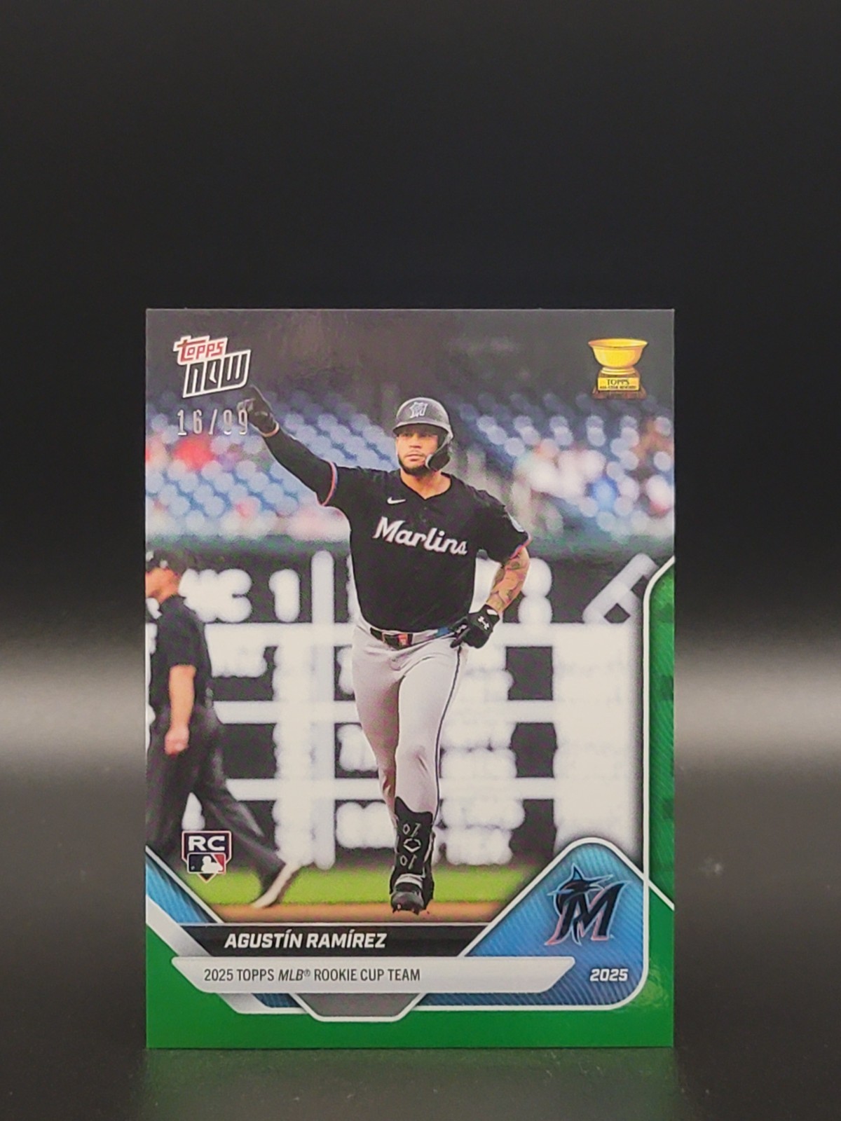 Agustin Ramirez 2025 Topps Now Rookie Cup #RC-9 Miami Marlins Green Foil #/99